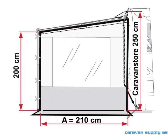 Sidevegg Side W Pro Caravanstore/XL m/kappe