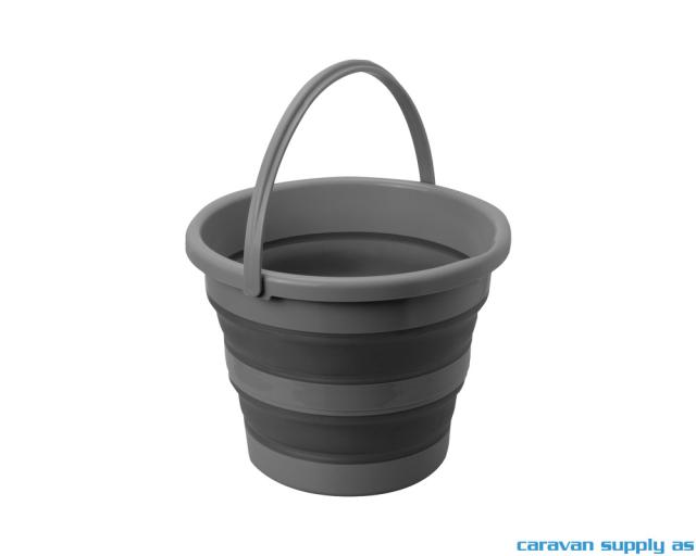 Bøtte Brunner Drum Fold-Away 10l rund grå