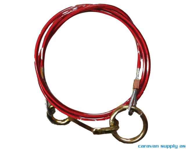 Sikkerhetswire m/krok og ring 1m