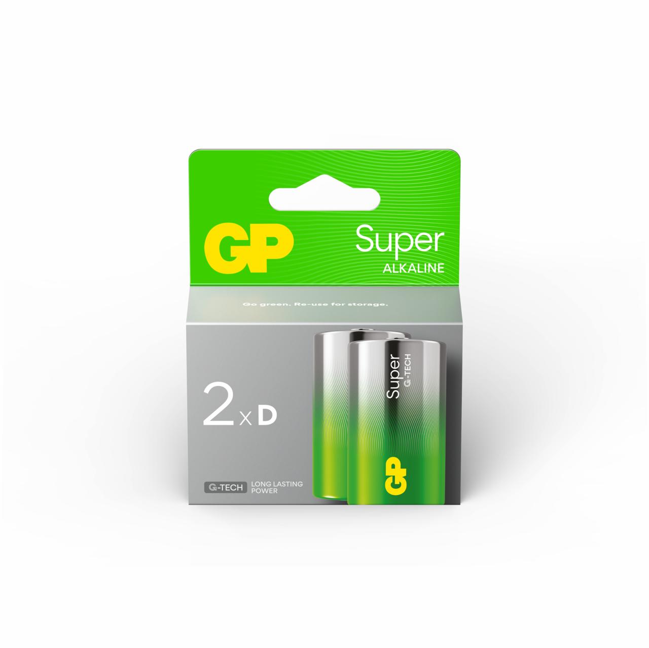 Batteri GP Ultra LR20/D alkalisk 1,5V 2stk