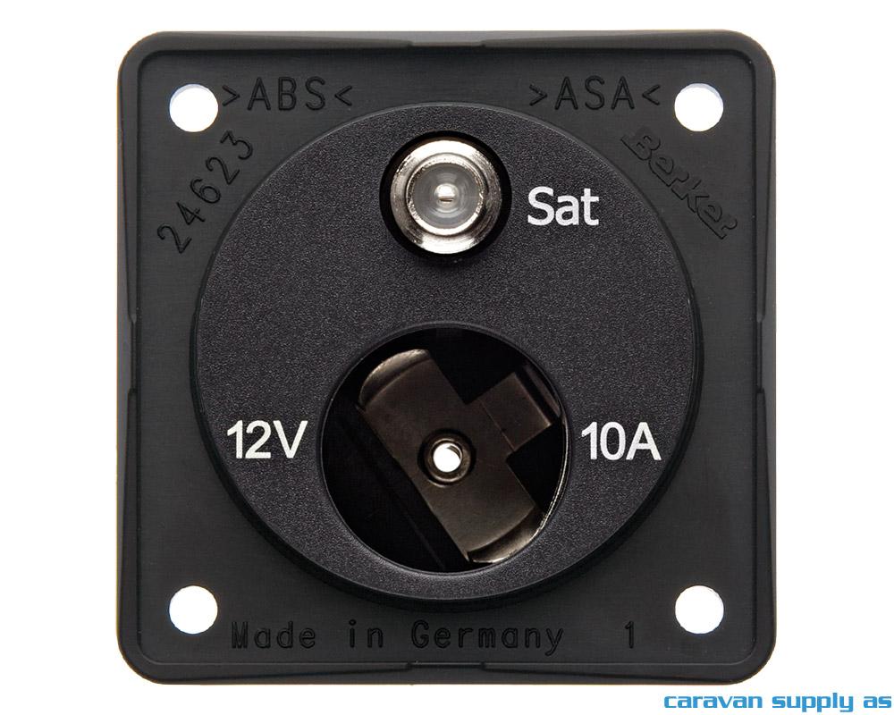 Uttak 12V/satellitt Berker u/ramme 55x55mm antrasi