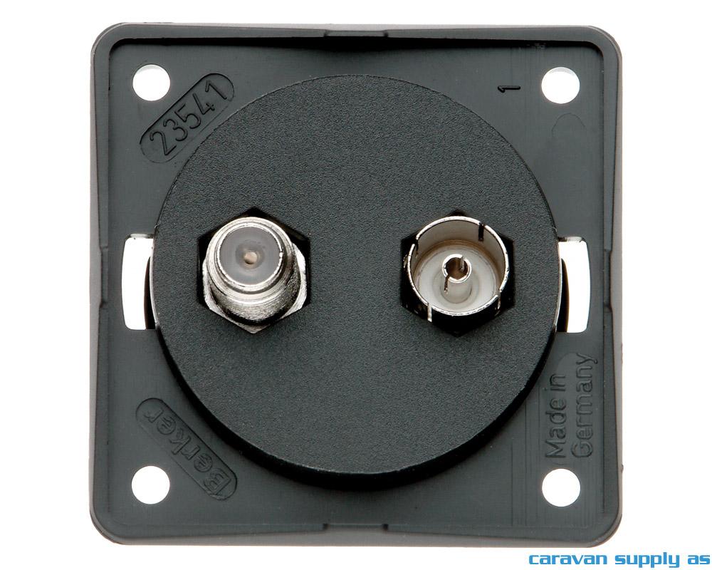 Uttak radio/satellitt Berker u/ramme 55x55mm antra