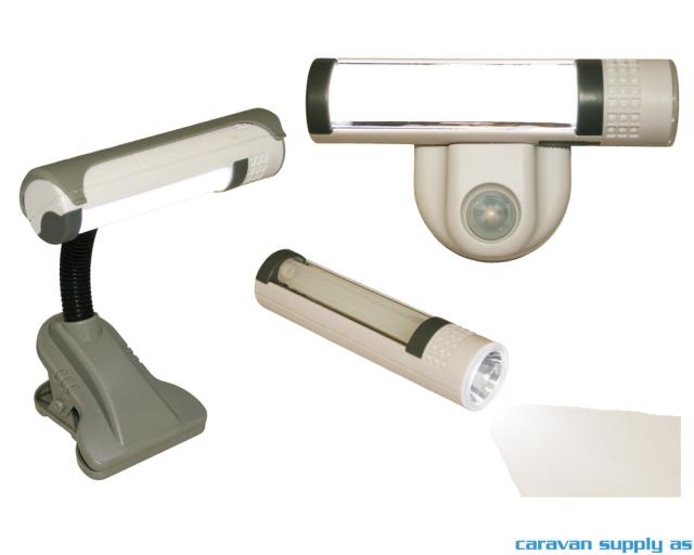 Lampe Colorado 1LED m/sensor+lommelykt 17x10x5cm h