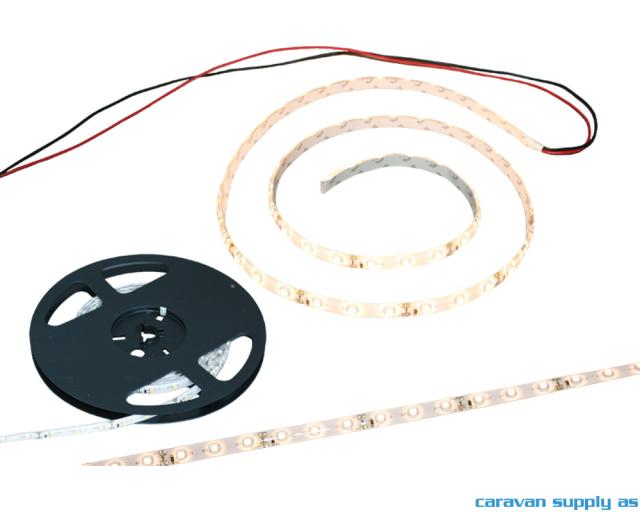 Lysstripe LED 12V 300LED varmhvit vanntett rull á 