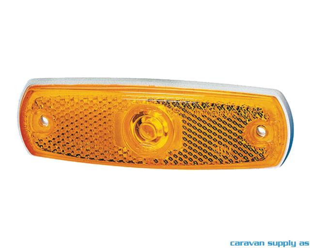 Sidemarkeringslys Hella kantet 126x38mm gul