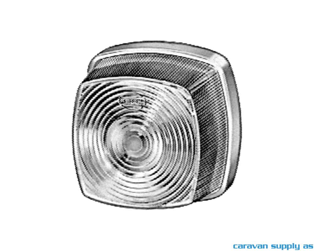 Markeringslys Hella front kantet 62x62mm hvit