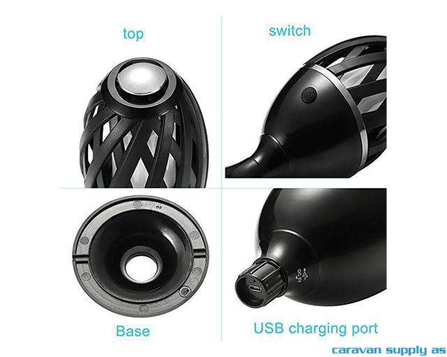 Lampe Apollo flammelampe LED svart