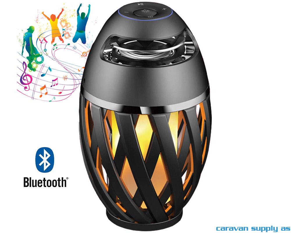 Lampe Apollo flammelampe m/blåtann LED svart