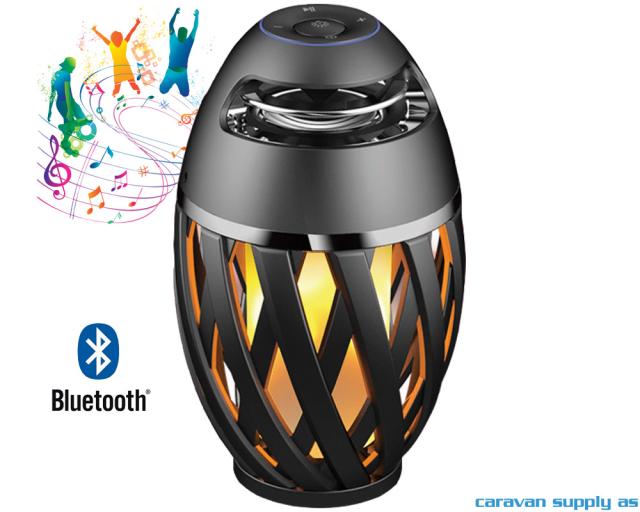 Lampe Apollo flammelampe m/blåtann LED svart