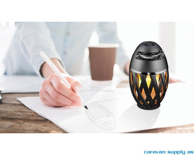 Lampe Apollo flammelampe m/blåtann LED svart