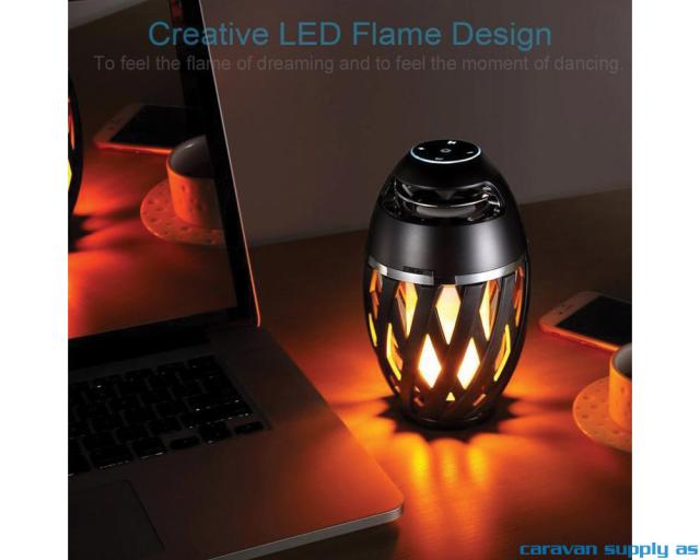 Lampe Apollo flammelampe m/blåtann LED svart