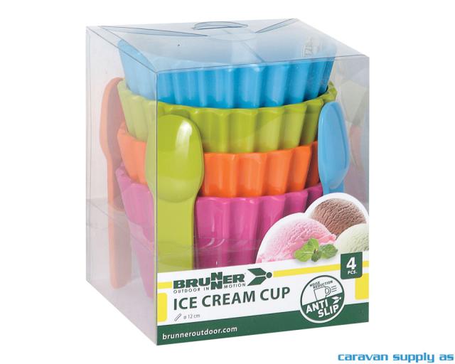 Iskremskål Brunner Ice Cream Cup m/skje 4 pk.
