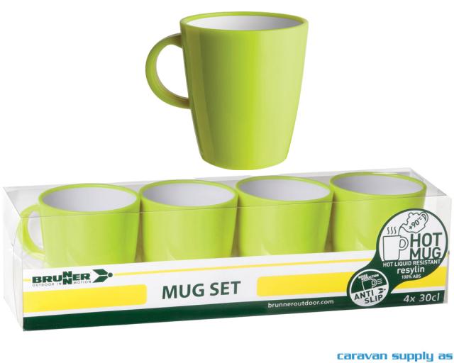 Krus Brunner Hot Mug Space limegrønn 4stk